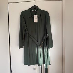 Zara green long sleeve dress